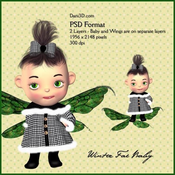 Winter Fae Baby - Clipart