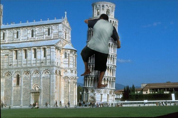 climbing the pisa tower