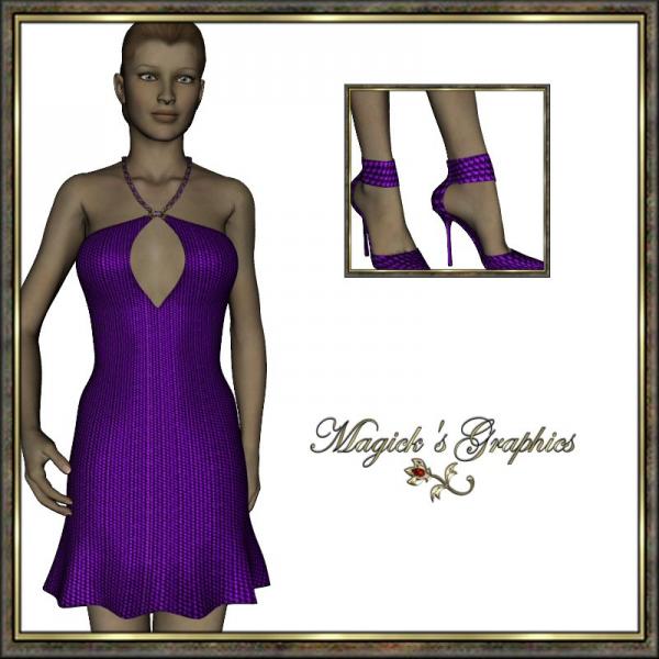 Magick&#039;s Purple Dress with matching Shoes