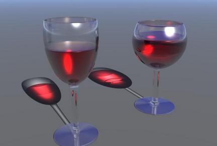 2 Filled Wine Glasses