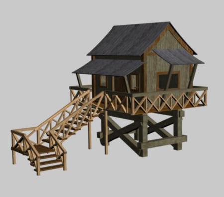 The Cottage for 3d Max 9, 3DS and OBJ