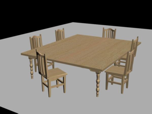 Dining table and chairs