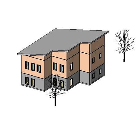 Popular House for Revit_AutoCAD and OBJ