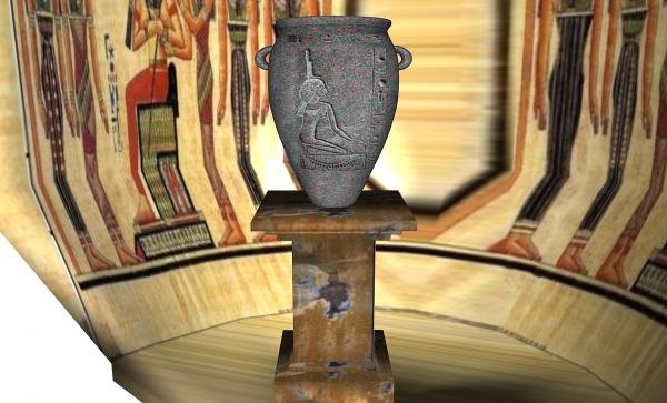 Egyptian vase and table