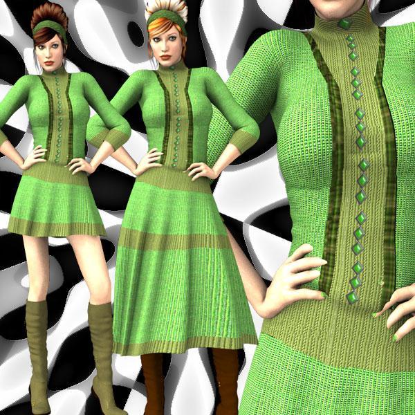 Moda Green Knits for Daz Courageous