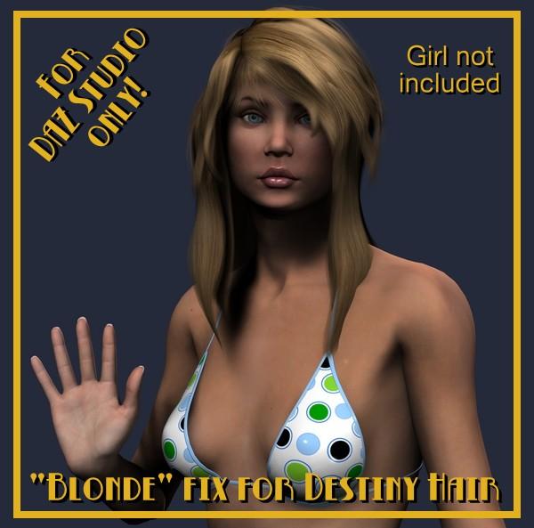 "Blonde" Fix for Destiny Hair - DAZ Studio