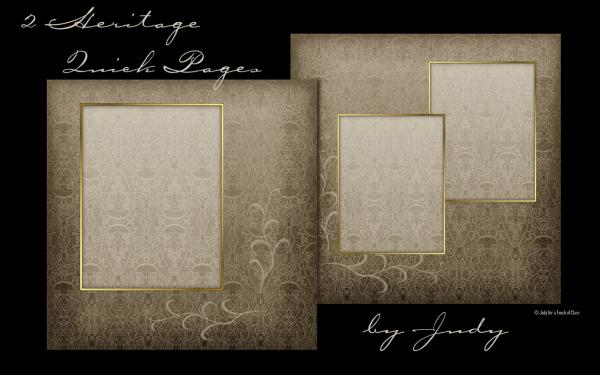 2 Heritage Scrapbook Album Quick Pages