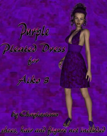 Purple pleated dress