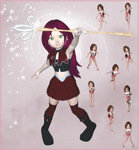 Sadie Magical Girl Poses