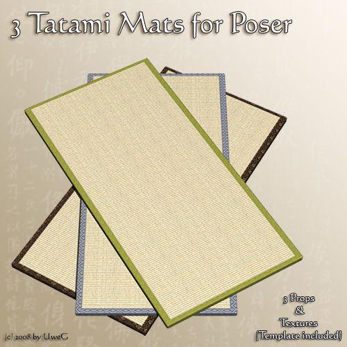 3 Tatami Mats for Poser