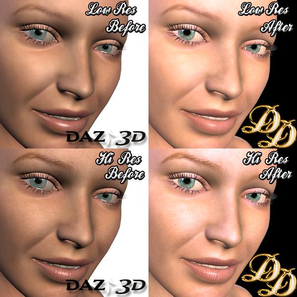 Daz Studio V4 Hi & Sample Res Material Settings