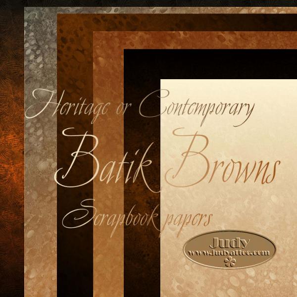 Batik Browns Scrapbook Pages