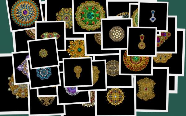 29 ornaments on blk backgrnd