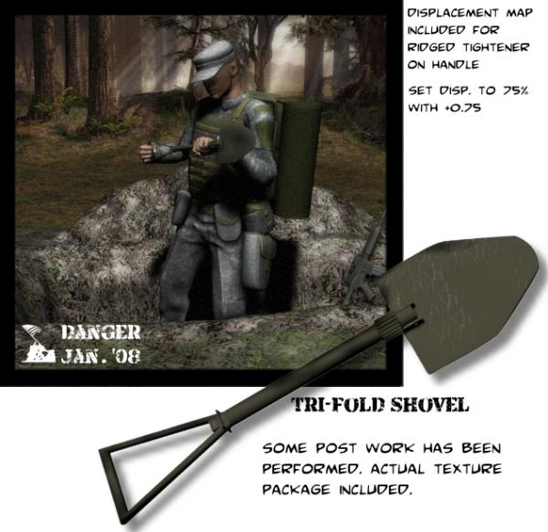 Tri-Fold Shovel