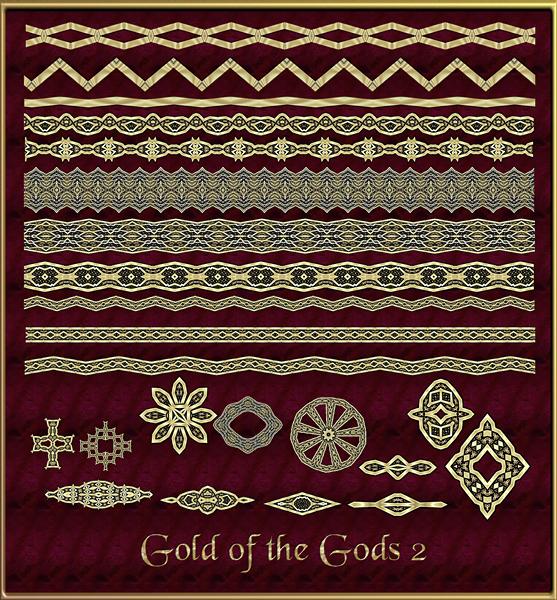 Gold of the Gods 2 Borders - Paint Shop Pro