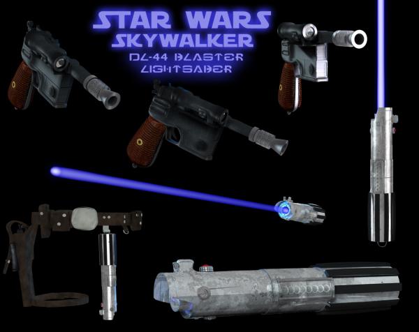 ESB SKYWALKER Gunbelt, DL-44 Blaster Lightsaber