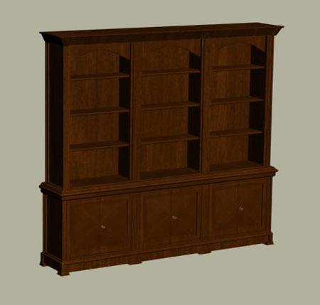 Bookcase Alfa for 3d max 9, 3DS and OBJ