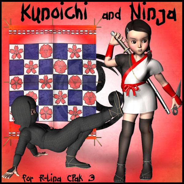 Kunoichi and Ninja Texture pack for Clothing Pak 3