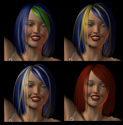 Hair Colours for 3D Universe' Ranger Hair