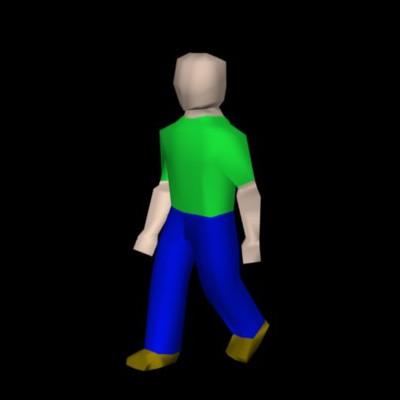 Low-poly rigged and animated dummy