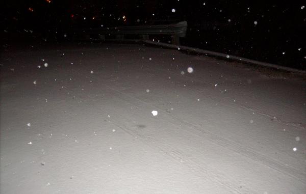 snow on bridge