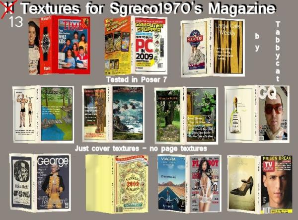 13 Textures for Sgreco1970&#039;s magazine prop