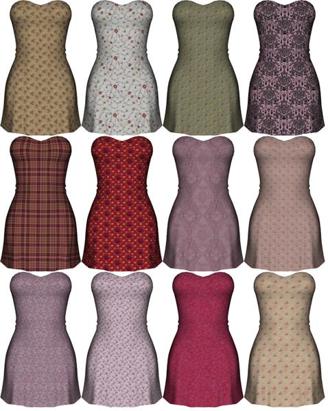 Textures for the SexyDress2 by Yanelis3D set 1/2