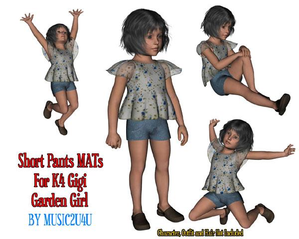 Short Pants MATs for K4 GiGi Garden Girl outfit