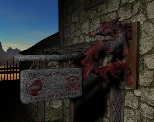 The Dragon's Dinner Table Tavern Sign