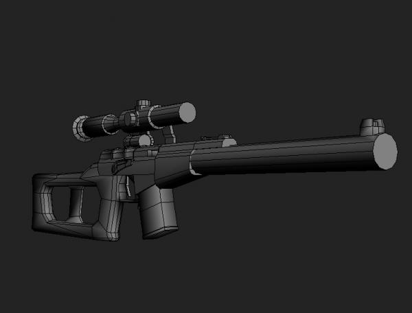 VSS Vintorez Sniper Riffle Russian SOF low poly