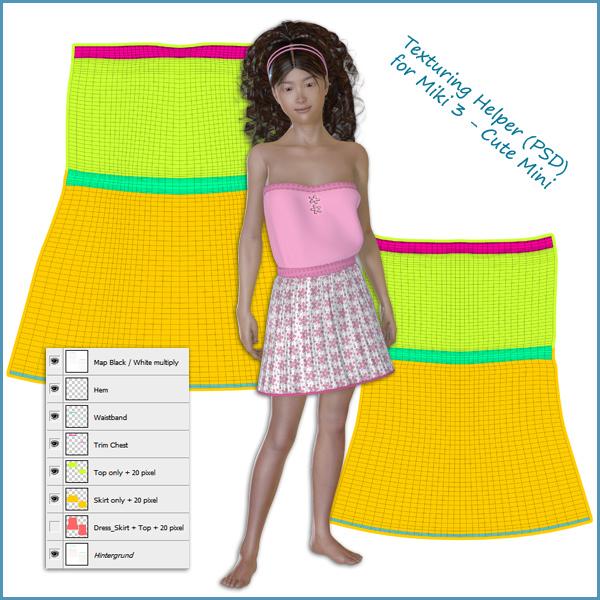 Miki 3 - Cute Mini - Texturing Helper PSD