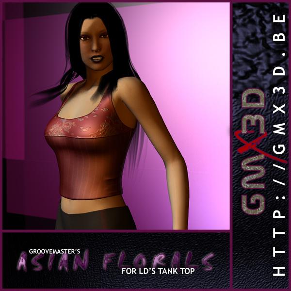 Asian Florals for LD Tank Top (Daz Studio)