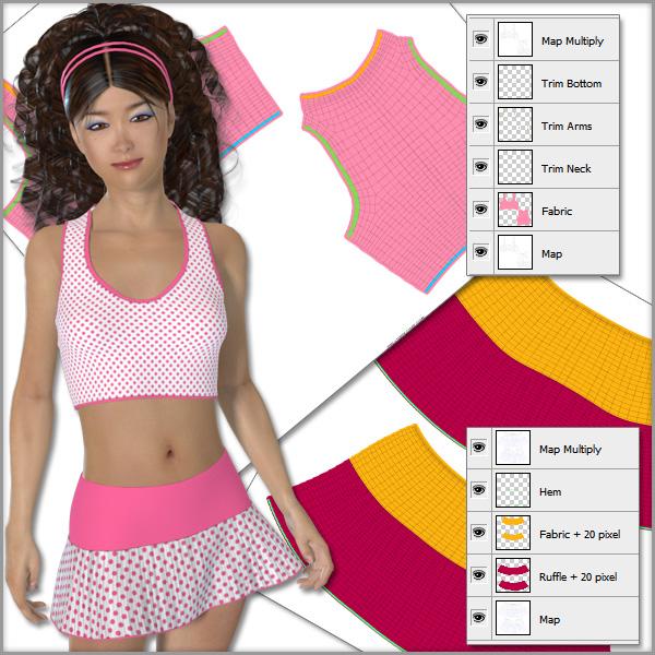 Miki 3 - Hot Summer - Texturing Helper (PSD)