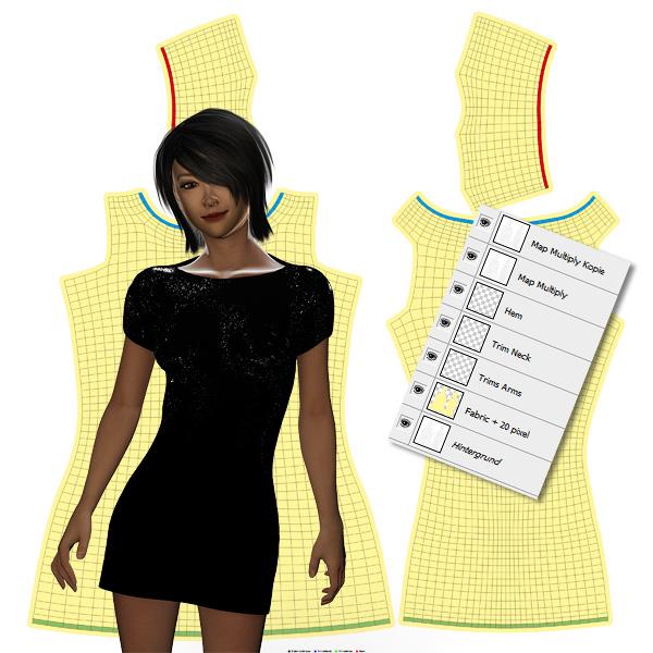 Miki 3 - Little Black Dress - Texturing Helper