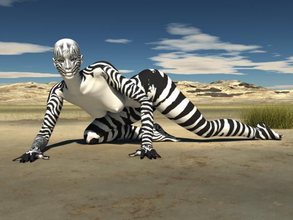 Zebra Girl 3d And 2d Art Sharecg 7535