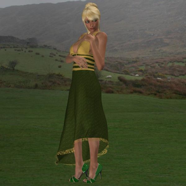 MARCH MADNESS-Movie Dress-Green and Gold