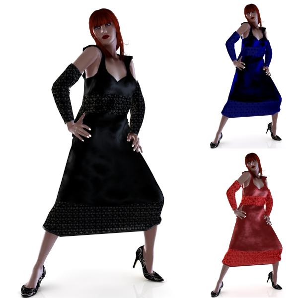 Dynamic Dress with 3 MAT-Poses for Victoria 4