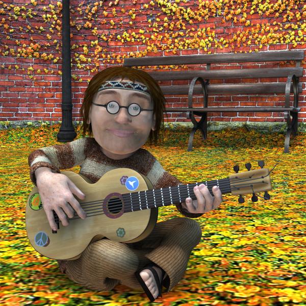 Hippie Guitar Player