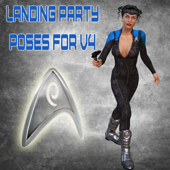 V4 Landing Party Poses with Phaser