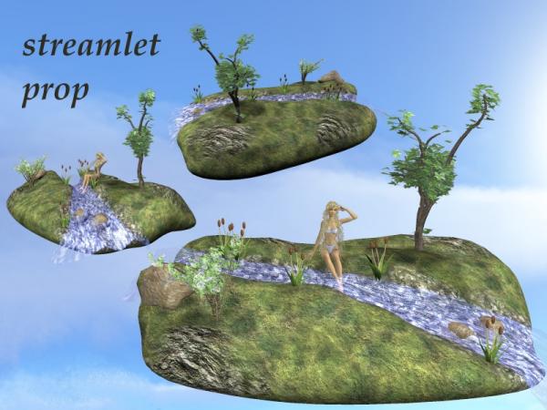 streamlet with plants - poser prop