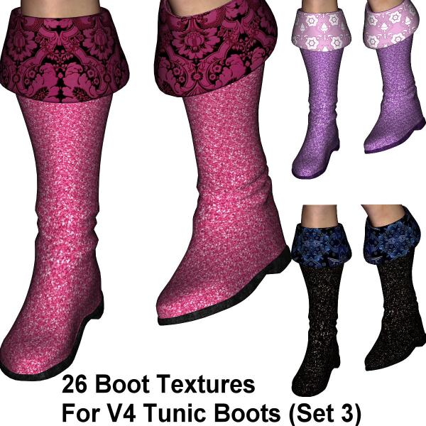 26 Boot Textures For Victoria 4 Tunic Boots