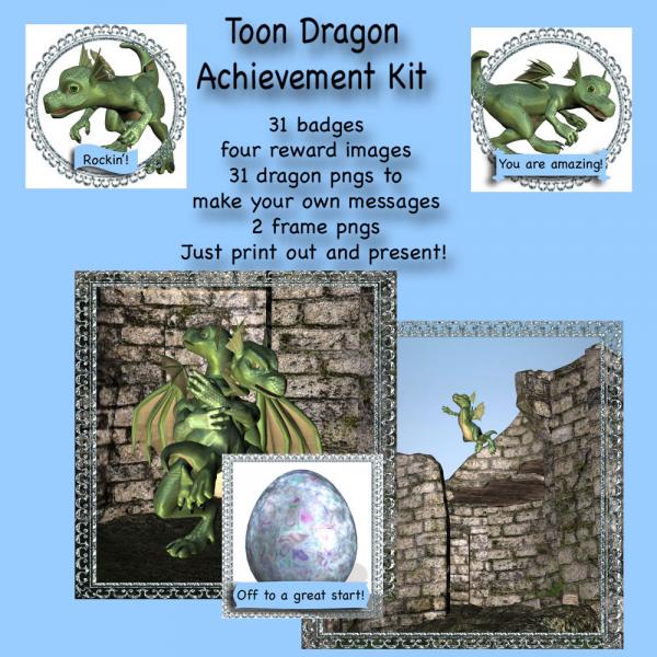 Toon Dragon Badges and Pngs