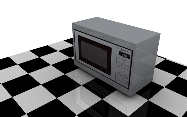 New White Compact Microwave Oven 3D model