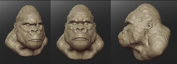 Gorilla bust sculpt