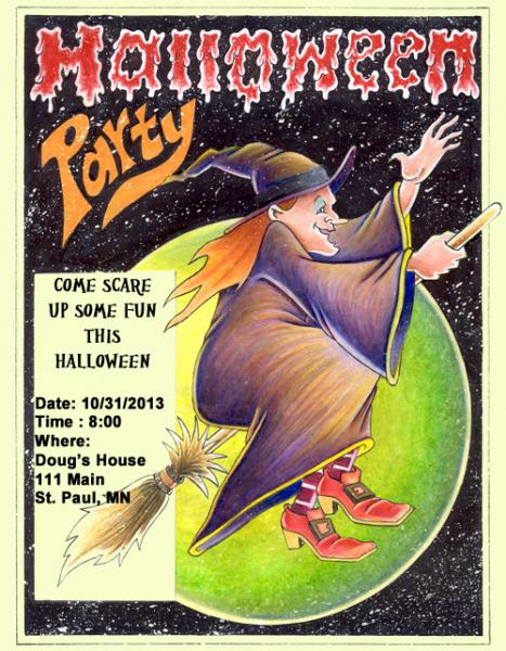 Halloween Witch Party Sign or Invitation