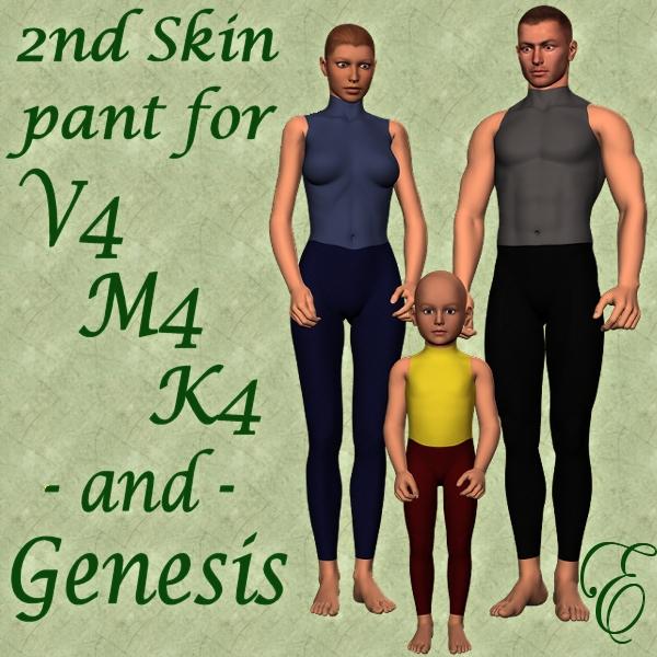 2nd-skin pants for DAZ's Mil 4's & Genesis