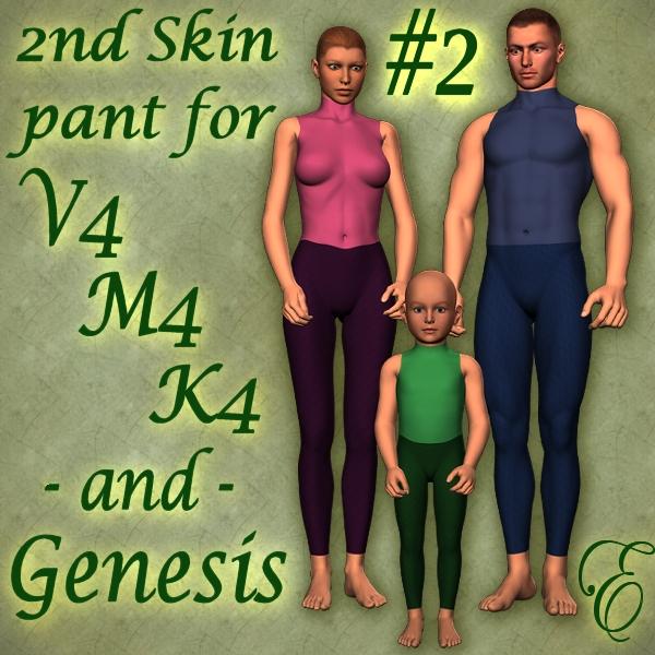 2nd-skin pant for DAZ's Mil 4's & Genesis-part 2