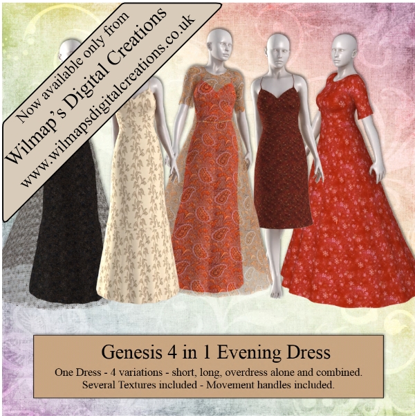 Genesis 4 in 1 Evening Dress Part 3 - DAZ Studio - ShareCG