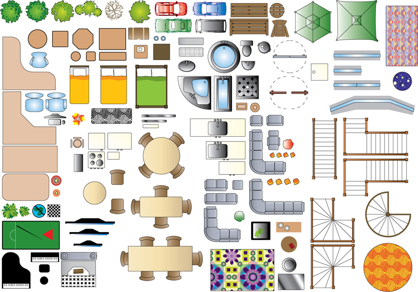 Furniture Plan Symbols - 2D Resources - ShareCG